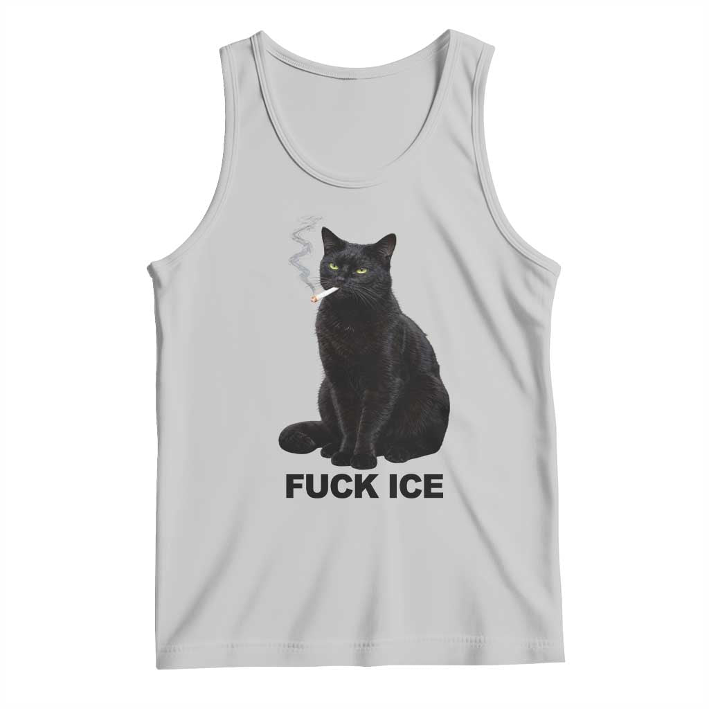 Fck Ice Smoking Cat Tank Top Subtle FDT Black Cat Meme