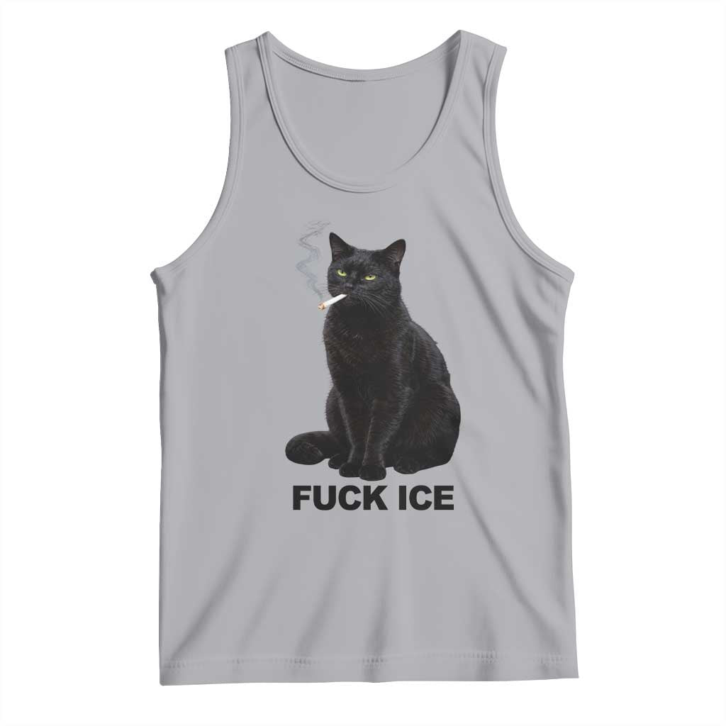 Fck Ice Smoking Cat Tank Top Subtle FDT Black Cat Meme