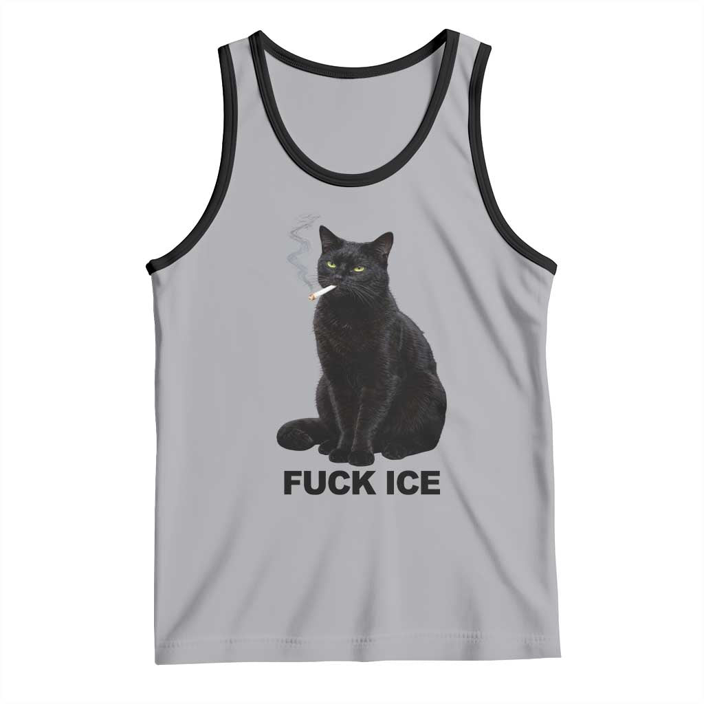 Fck Ice Smoking Cat Tank Top Subtle FDT Black Cat Meme