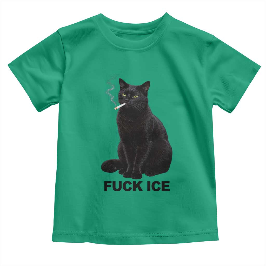 Fck Ice Smoking Cat Toddler T Shirt Subtle FDT Black Cat Meme
