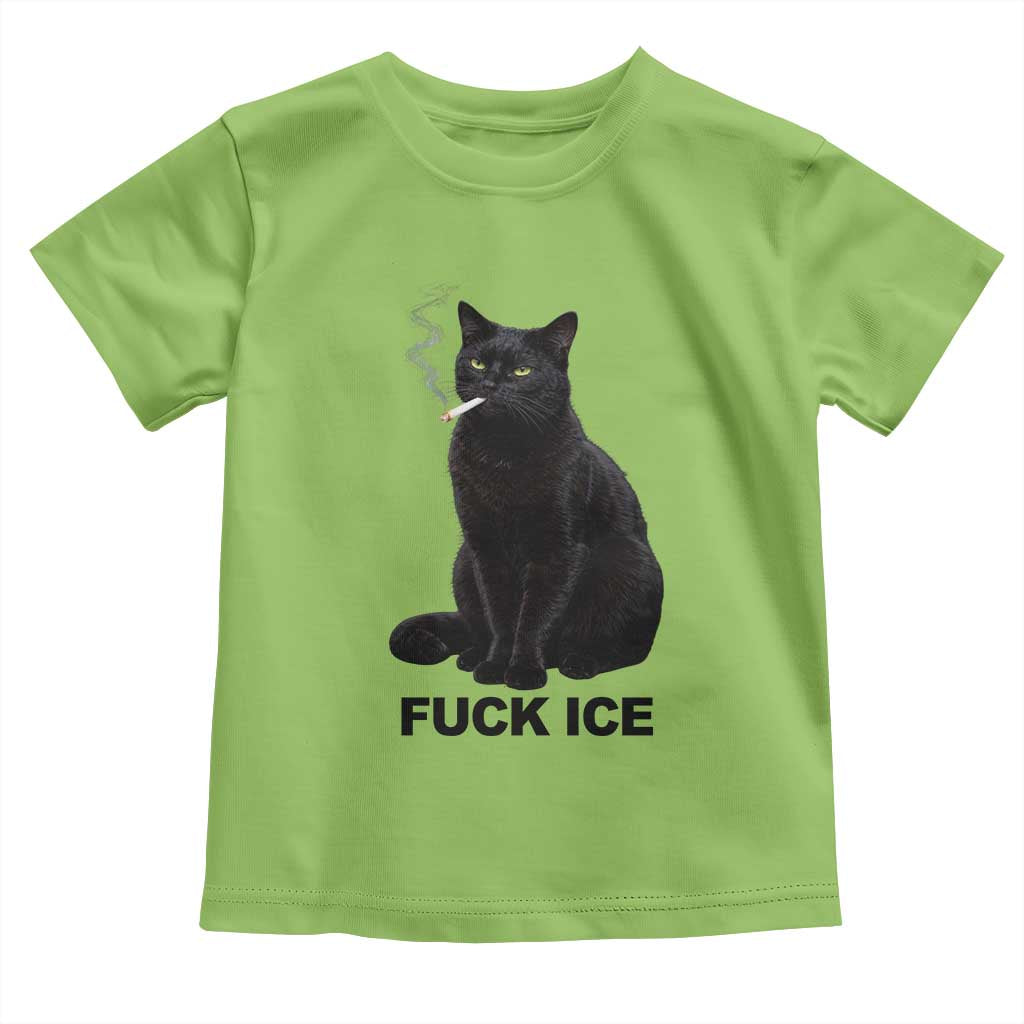 Fck Ice Smoking Cat Toddler T Shirt Subtle FDT Black Cat Meme