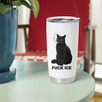 Fck Ice Smoking Cat Tumbler Cup Subtle FDT Black Cat Meme