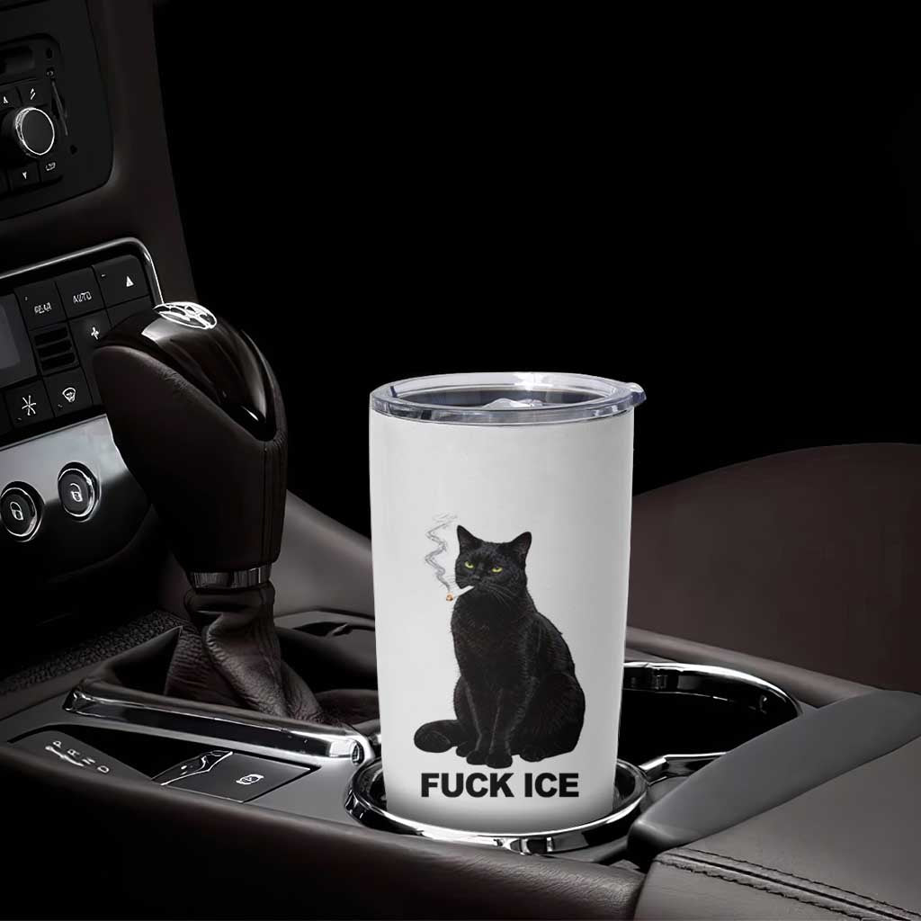 Fck Ice Smoking Cat Tumbler Cup Subtle FDT Black Cat Meme