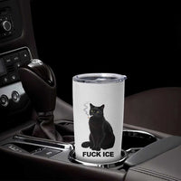 Fck Ice Smoking Cat Tumbler Cup Subtle FDT Black Cat Meme