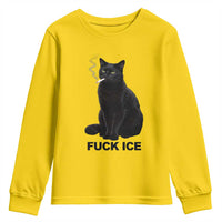 Fck Ice Smoking Cat Youth Sweatshirt Subtle FDT Black Cat Meme