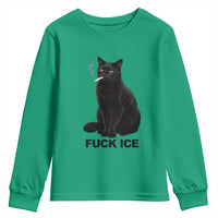 Fck Ice Smoking Cat Youth Sweatshirt Subtle FDT Black Cat Meme