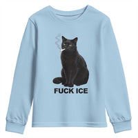 Fck Ice Smoking Cat Youth Sweatshirt Subtle FDT Black Cat Meme