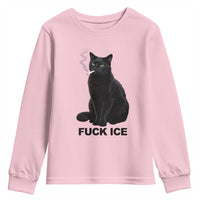 Fck Ice Smoking Cat Youth Sweatshirt Subtle FDT Black Cat Meme