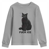 Fck Ice Smoking Cat Youth Sweatshirt Subtle FDT Black Cat Meme
