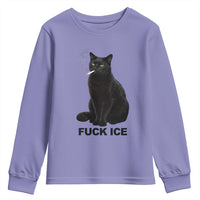 Fck Ice Smoking Cat Youth Sweatshirt Subtle FDT Black Cat Meme