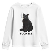 Fck Ice Smoking Cat Youth Sweatshirt Subtle FDT Black Cat Meme