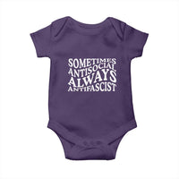 Sometimes Antisocial Always Antifascist Baby Onesie