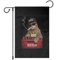 Funny Smoking Cat Meme Garden Flag Vintage Graphic Cigarette Kitty Beer Cat Lover