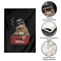 Funny Smoking Cat Meme Garden Flag Vintage Graphic Cigarette Kitty Beer Cat Lover