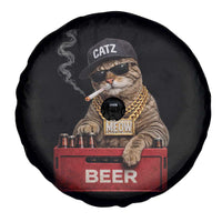 Funny Smoking Cat Meme Spare Tire Cover Vintage Graphic Cigarette Kitty Beer Cat Lover