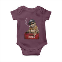 Funny Smoking Cat Meme Baby Onesie Vintage Graphic Cigarette Kitty Beer Cat Lover