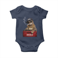 Funny Smoking Cat Meme Baby Onesie Vintage Graphic Cigarette Kitty Beer Cat Lover