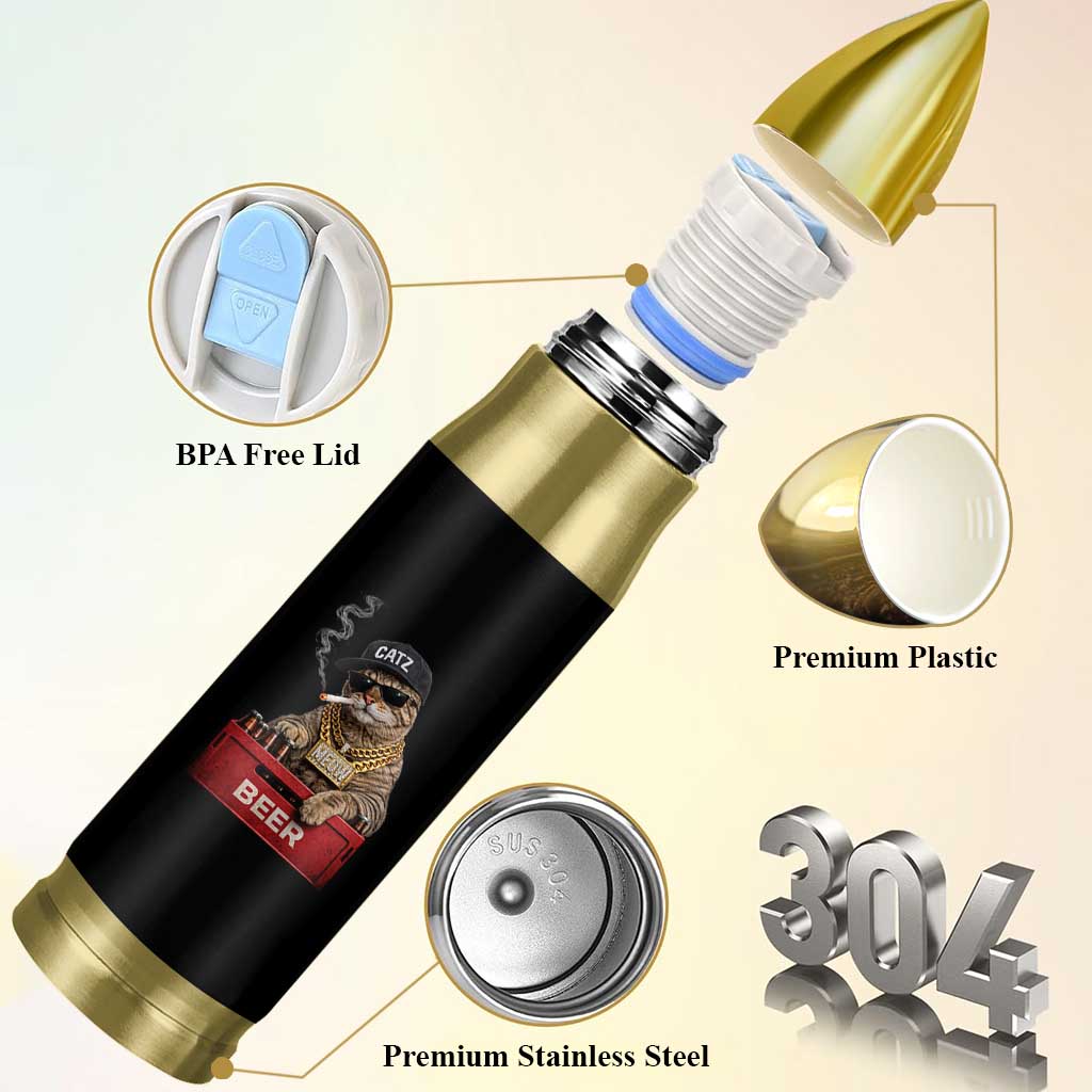 Funny Smoking Cat Meme Bullet Tumbler Vintage Graphic Cigarette Kitty Beer Cat Lover