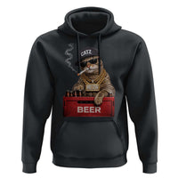Funny Smoking Cat Meme Hoodie Vintage Graphic Cigarette Kitty Beer Cat Lover