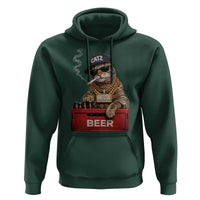 Funny Smoking Cat Meme Hoodie Vintage Graphic Cigarette Kitty Beer Cat Lover
