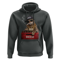 Funny Smoking Cat Meme Hoodie Vintage Graphic Cigarette Kitty Beer Cat Lover