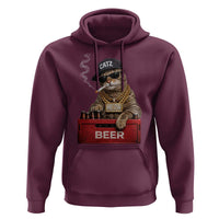 Funny Smoking Cat Meme Hoodie Vintage Graphic Cigarette Kitty Beer Cat Lover