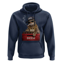 Funny Smoking Cat Meme Hoodie Vintage Graphic Cigarette Kitty Beer Cat Lover