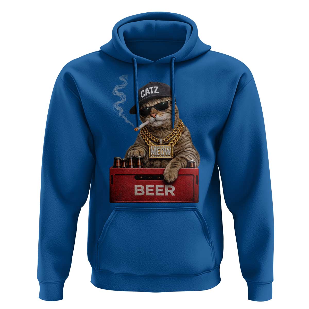 Funny Smoking Cat Meme Hoodie Vintage Graphic Cigarette Kitty Beer Cat Lover