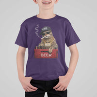Funny Smoking Cat Meme T Shirt For Kid Vintage Graphic Cigarette Kitty Beer Cat Lover