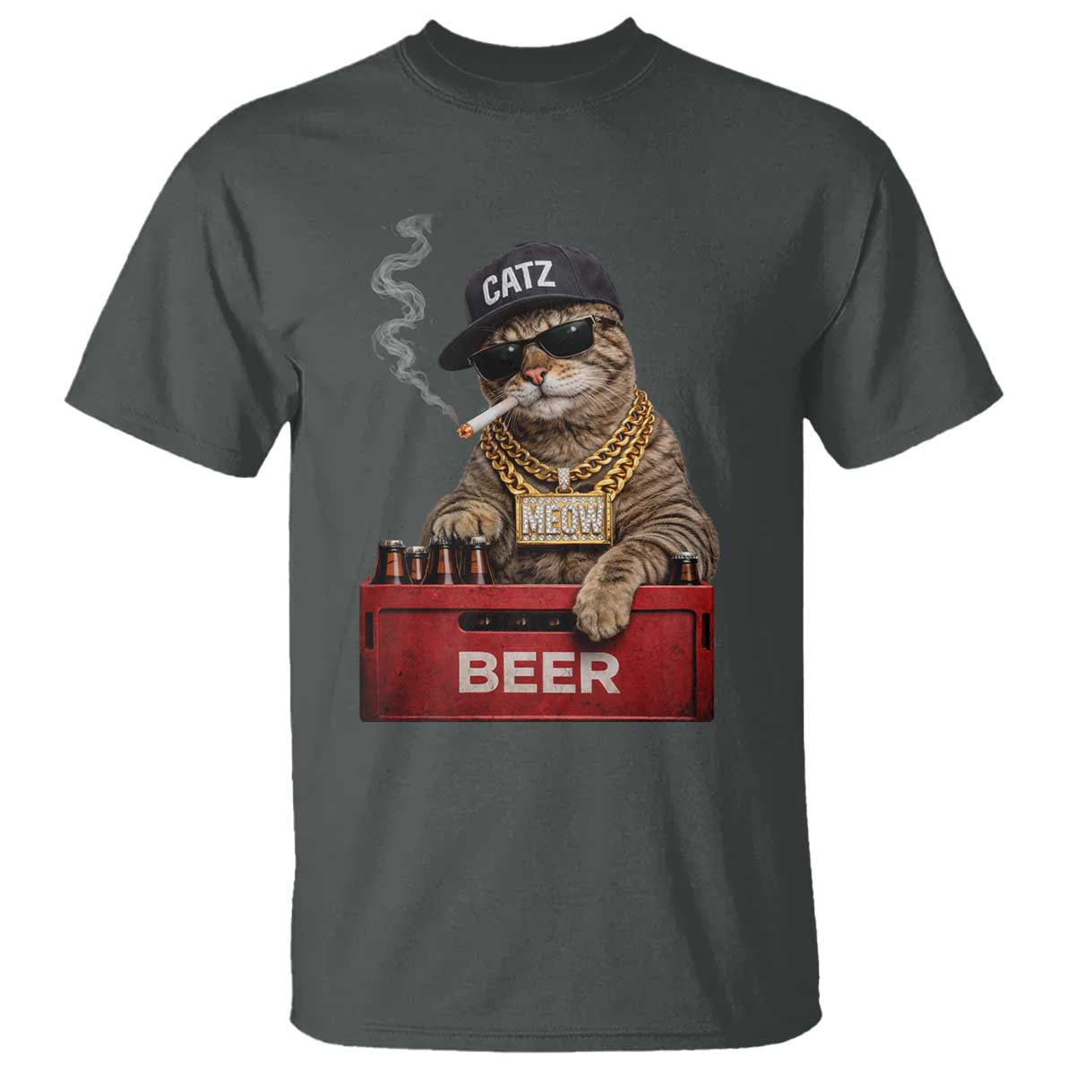 Funny Smoking Cat Meme T Shirt Vintage Graphic Cigarette Kitty Beer Cat Lover