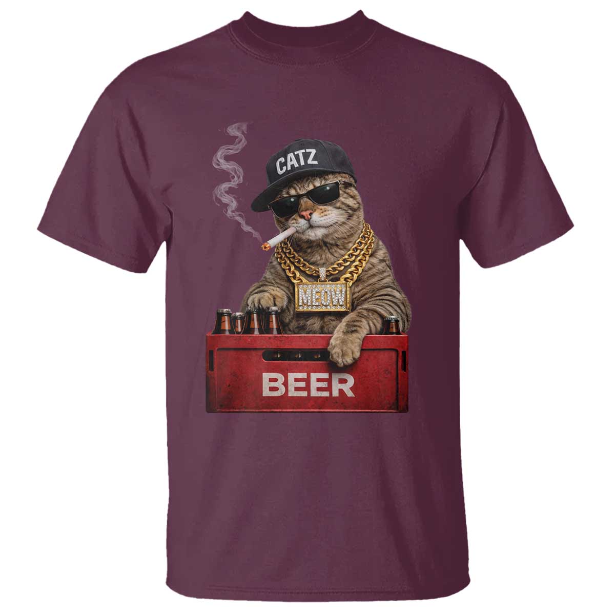 Funny Smoking Cat Meme T Shirt Vintage Graphic Cigarette Kitty Beer Cat Lover