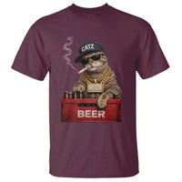 Funny Smoking Cat Meme T Shirt Vintage Graphic Cigarette Kitty Beer Cat Lover