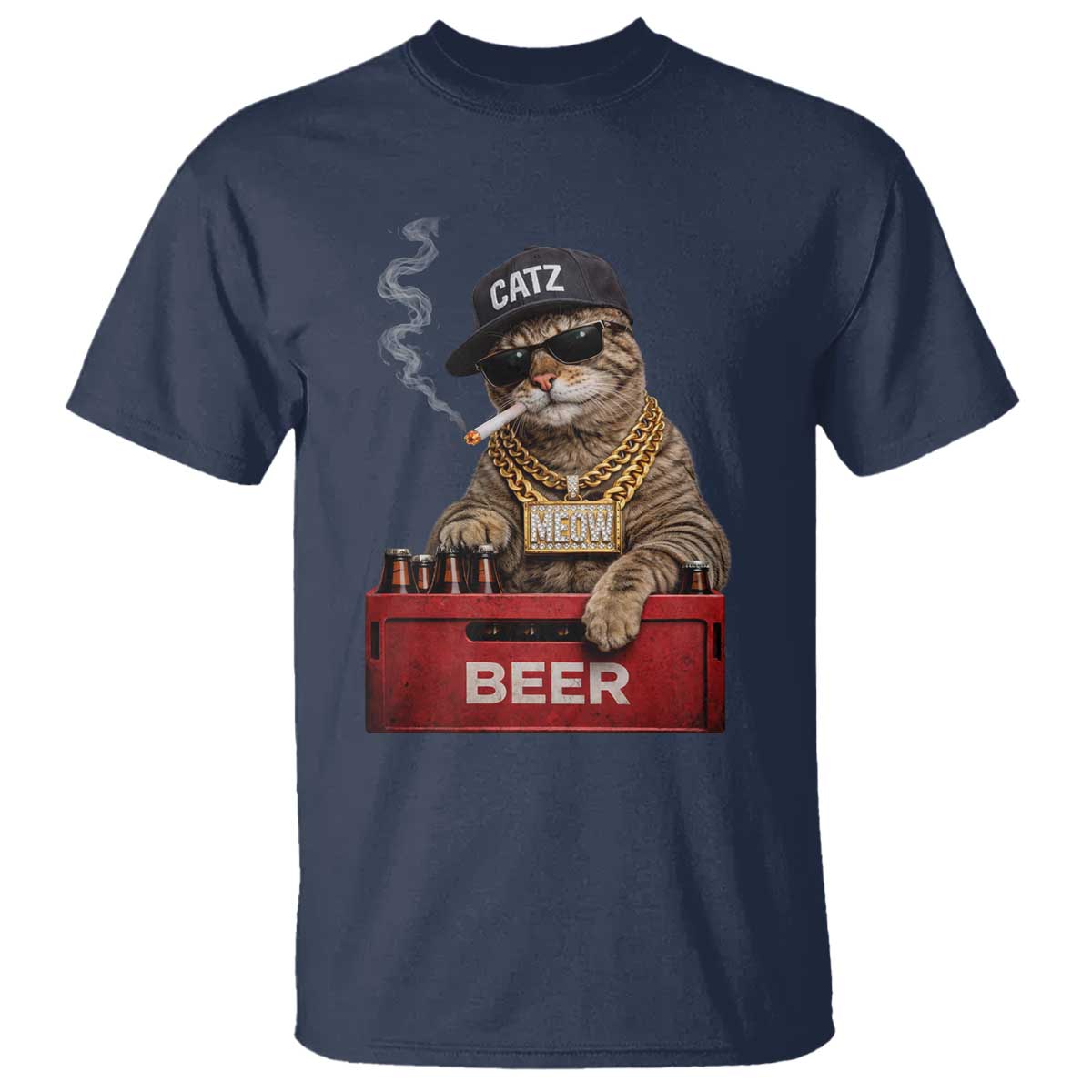 Funny Smoking Cat Meme T Shirt Vintage Graphic Cigarette Kitty Beer Cat Lover