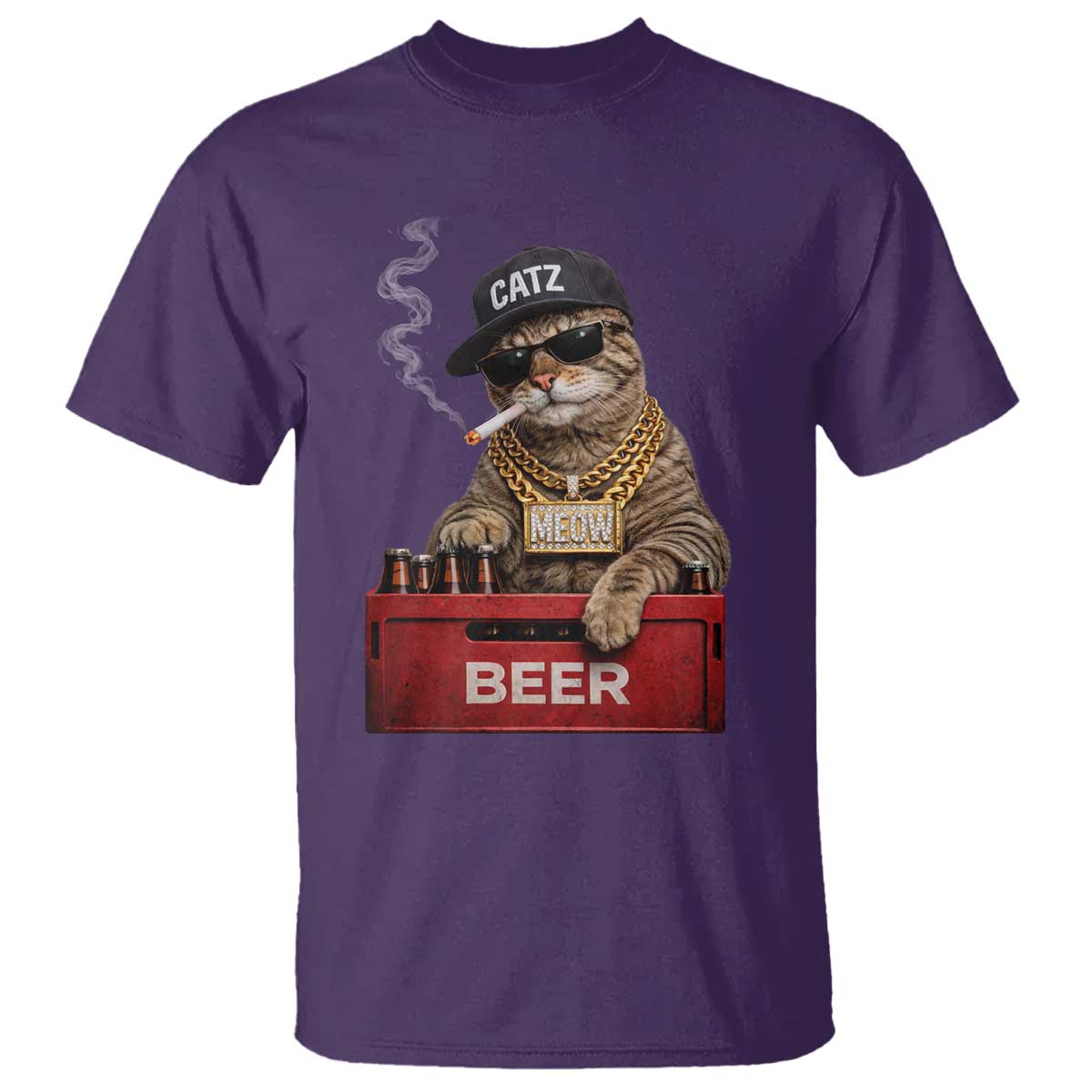 Funny Smoking Cat Meme T Shirt Vintage Graphic Cigarette Kitty Beer Cat Lover