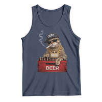 Funny Smoking Cat Meme Tank Top Vintage Graphic Cigarette Kitty Beer Cat Lover