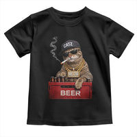 Funny Smoking Cat Meme Toddler T Shirt Vintage Graphic Cigarette Kitty Beer Cat Lover