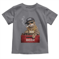 Funny Smoking Cat Meme Toddler T Shirt Vintage Graphic Cigarette Kitty Beer Cat Lover