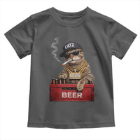Funny Smoking Cat Meme Toddler T Shirt Vintage Graphic Cigarette Kitty Beer Cat Lover
