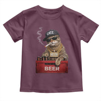 Funny Smoking Cat Meme Toddler T Shirt Vintage Graphic Cigarette Kitty Beer Cat Lover