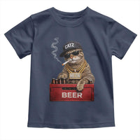 Funny Smoking Cat Meme Toddler T Shirt Vintage Graphic Cigarette Kitty Beer Cat Lover