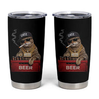 Funny Smoking Cat Meme Tumbler Cup Vintage Graphic Cigarette Kitty Beer Cat Lover