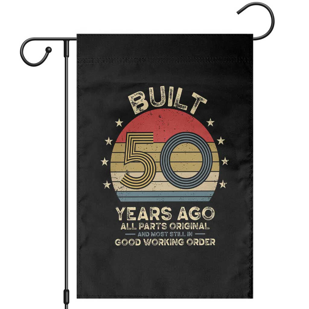 Funny 50th Birthday Garden Flag Vintage Retro Built 50 Years Ago