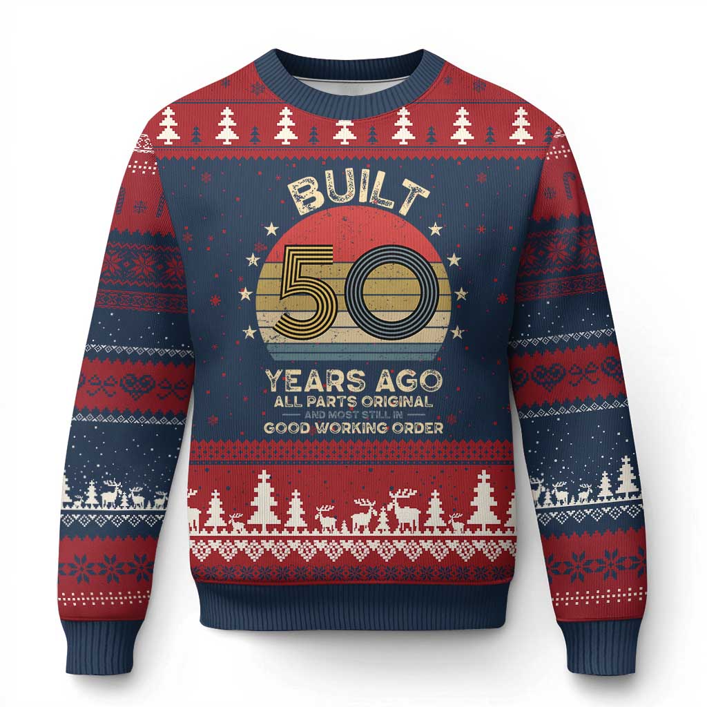 Funny 50th Birthday Ugly Christmas Sweater Vintage Retro Built 50 Years Ago