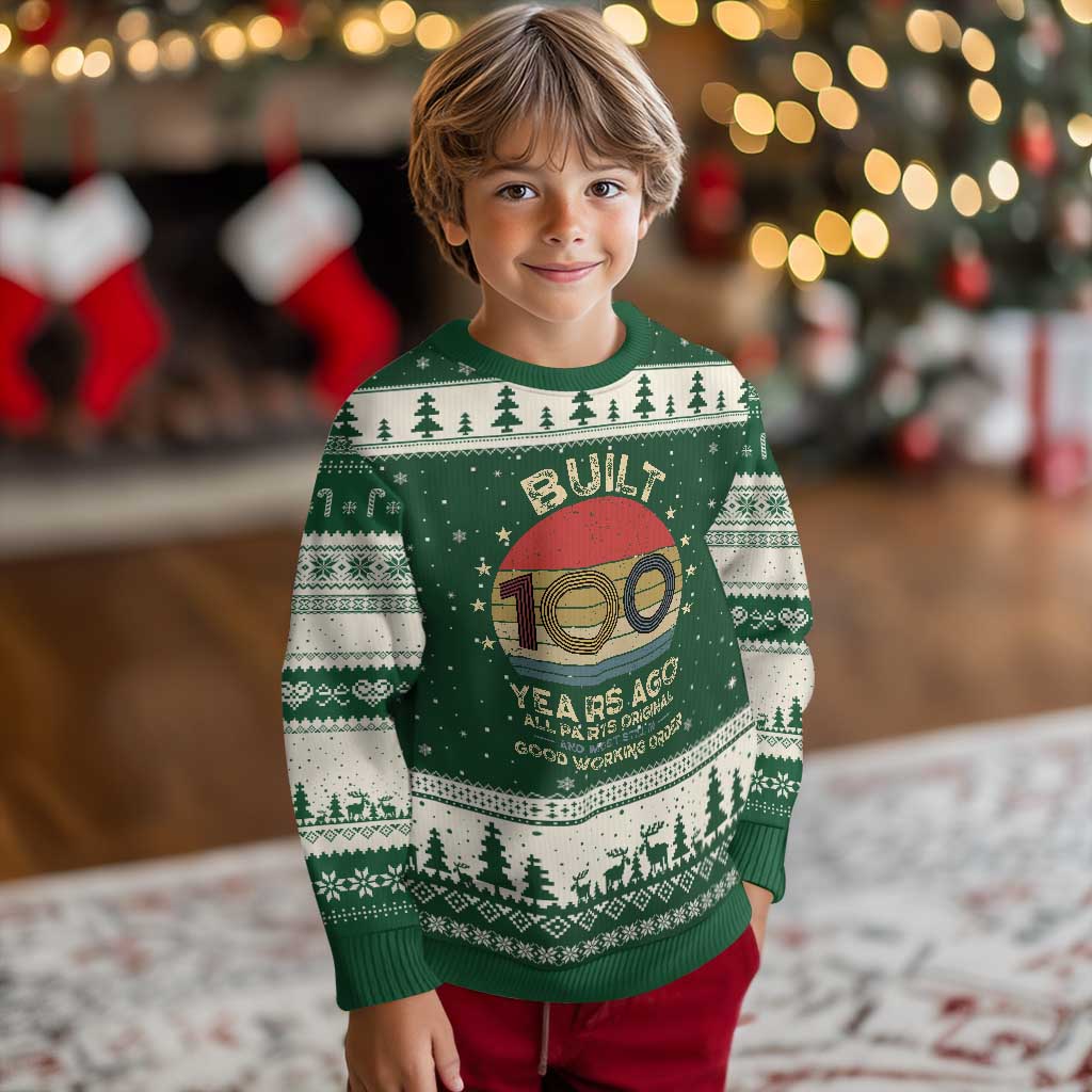 Funny 100th Birthday Ugly Christmas Sweater Vintage Retro Built 100 Years Ago