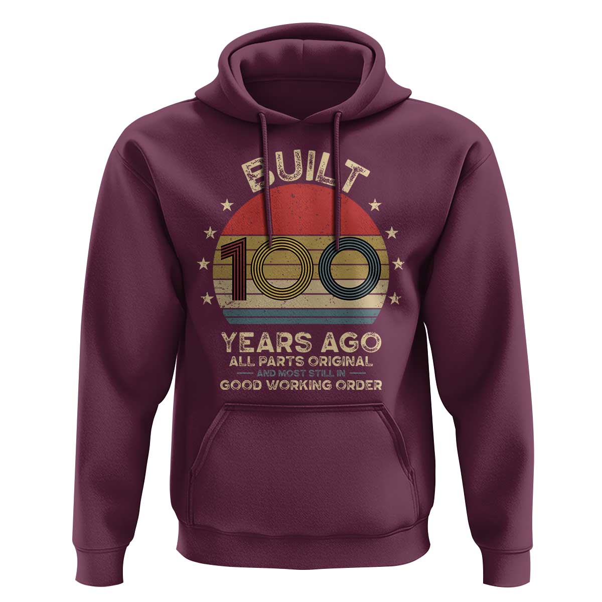 Funny 100th Birthday Hoodie Vintage Retro Built 100 Years Ago
