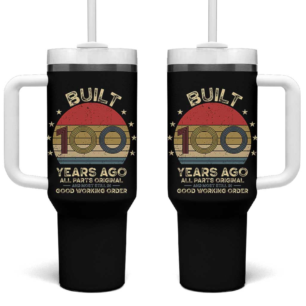 Funny 100th Birthday Tumbler With Handle Vintage Retro Built 100 Years Ago