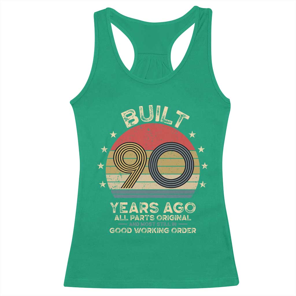 Funny 90th Birthday Racerback Tank Top Vintage Retro Built 90 Years Ago