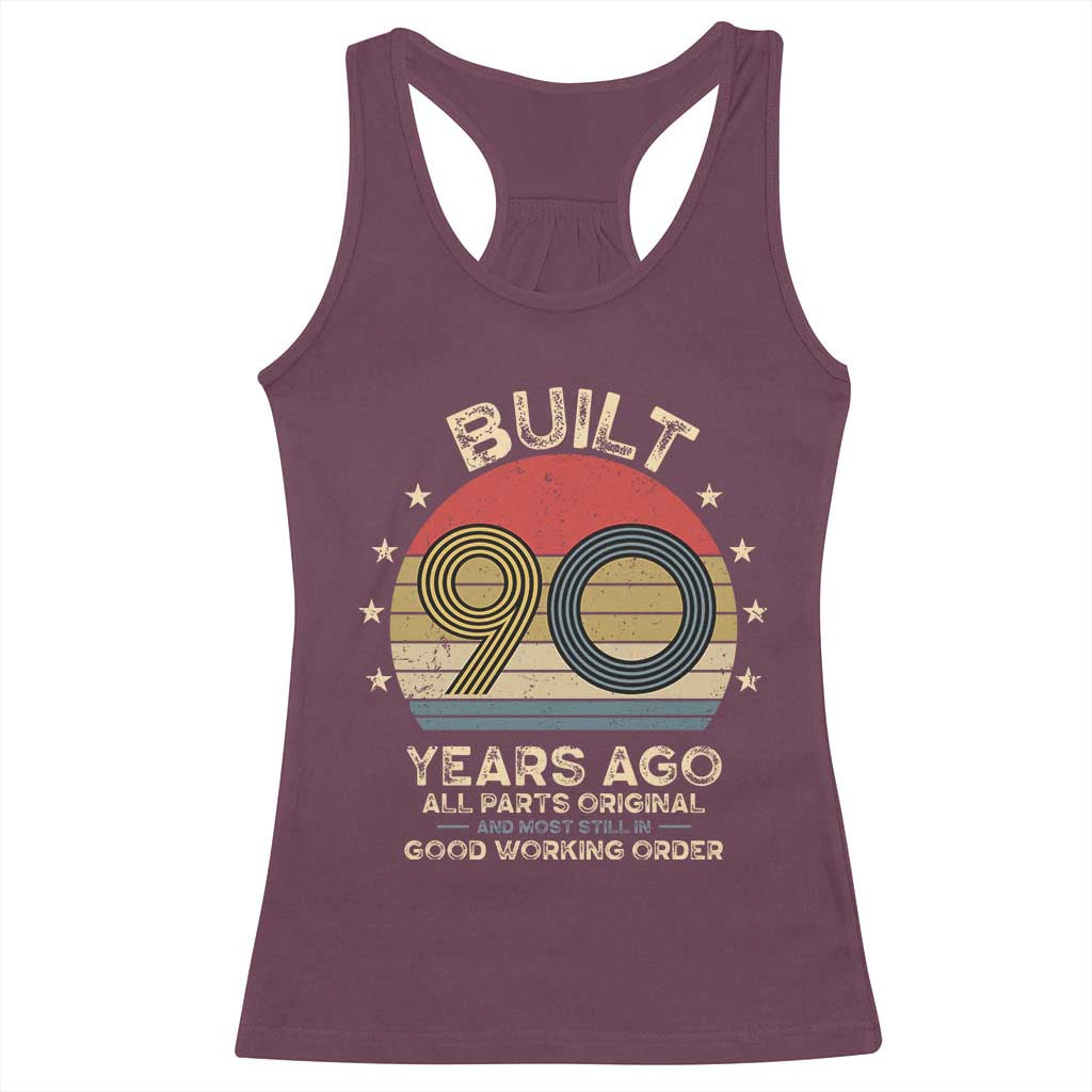 Funny 90th Birthday Racerback Tank Top Vintage Retro Built 90 Years Ago
