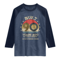 Funny 90th Birthday Raglan Shirt Vintage Retro Built 90 Years Ago