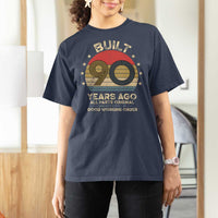 Funny 90th Birthday T Shirt For Women Vintage Retro Built 90 Years Ago